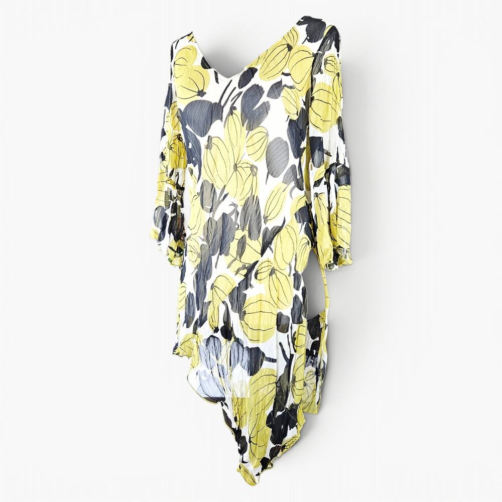 Y2k Euro Cover-Up Top Sheer Multicolor Asymmetrical - Medium